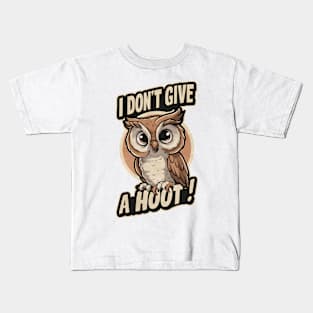 Charming Owl: I Don't Give A Hoot Kids T-Shirt